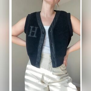 NEW Honor The Gift Black Sherpa Button Front Vest
